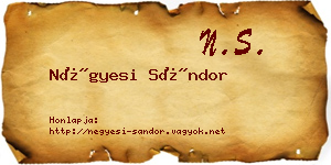 Négyesi Sándor névjegykártya
