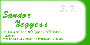 sandor negyesi business card